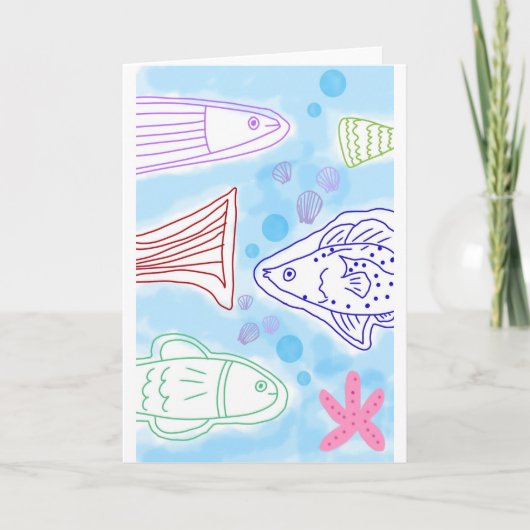 Vissen zee kunst kaart (Voorkant)