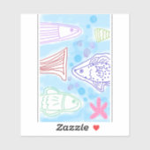 Vissen zee kunst sticker (Vel)