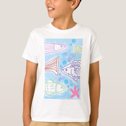Vissen zee kunst t-shirt (Voorkant)