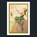 "Vissen Zeemeermin" Art Deco Print ca. 1928<br><div class="desc">13x19 Art Deco Print getiteld Gevist Zeemeermin door Carlo Chiostri ca. 1928</div>