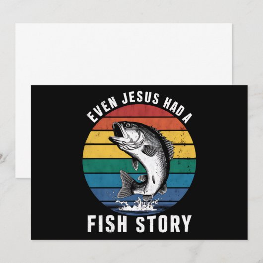 Vissen Zelfs Jesus had Fish Story Bass Fish Funny Kaart (Voorkant / Achterkant)