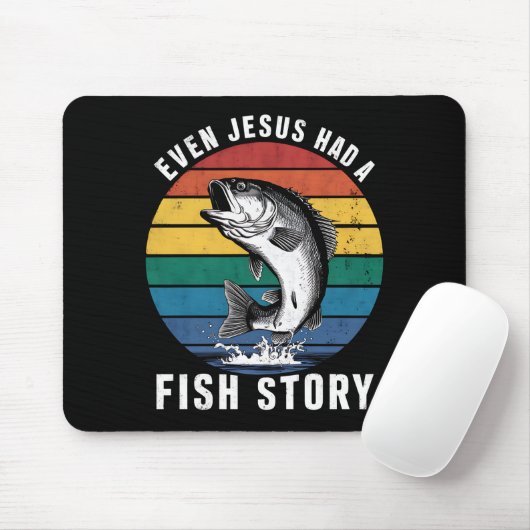 Vissen Zelfs Jesus had Fish Story Bass Fish Funny Muismat (Met muis)