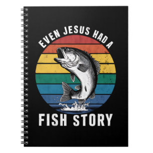 Vissen Zelfs Jesus had Fish Story Bass Fish Funny Notitieboek
