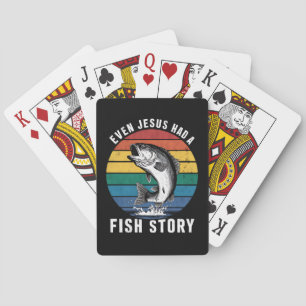 Vissen Zelfs Jesus had Fish Story Bass Fish Funny Pokerkaarten