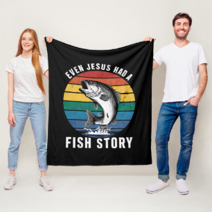 Vissen Zelfs Jezus Had Vis Verhaal Baars Vis Grapp Fleece Deken