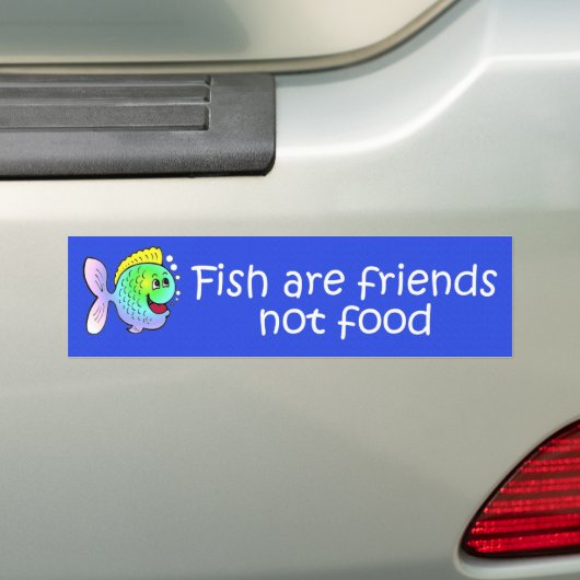 vissen zijn vrienden Bumpersticker (Op auto)