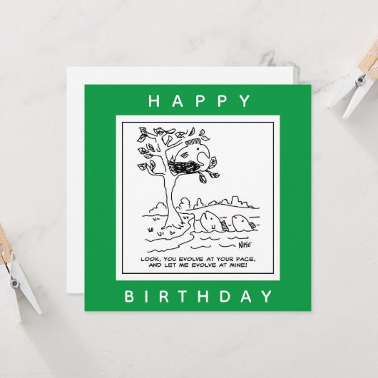 Vissen zitten in een geknoei cartoon kaart (Voorkant / Achterkant in situ)