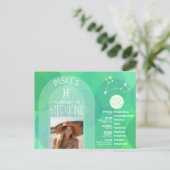 Vissen Zodiac Astrologie Foto Aangepaste geboorted Briefkaart (Staand voorkant)