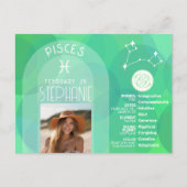 Vissen Zodiac Astrologie Foto Aangepaste geboorted Briefkaart (Voorkant)