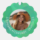 Vissen Zodiac Astrologie Foto Aangepaste geboorted Ornament Kaart (Voorkant)