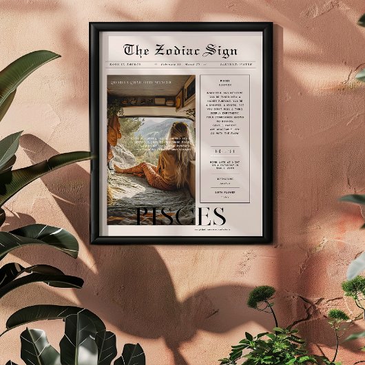 Vissen | Zodiac Astrologie Foto Krant Poster