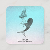 ** VISSEN Zodiac Astrologie Lezen Aqua Glitter Vierkante Visitekaartje (Voorkant)