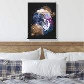 Vissen Zodiac bloem muur kunst voor verjaardagscad Canvas Afdruk (Insitu (Slaapkamer))