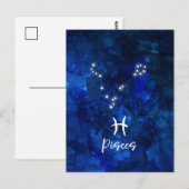 Vissen Zodiac Constellation Blue Galaxy Celestail Briefkaart (Voorkant / Achterkant)