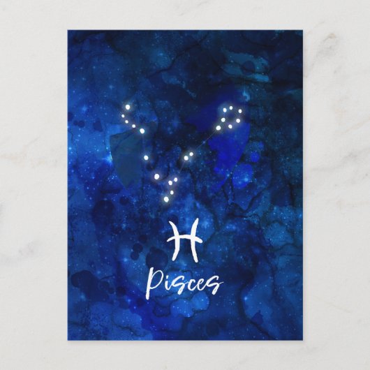 Vissen Zodiac Constellation Blue Galaxy Celestail Briefkaart (Voorkant)