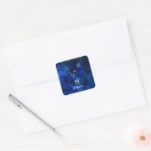 Vissen Zodiac Constellation Blue Galaxy Celestial Vierkante Sticker (Envelop)