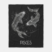 Vissen Zodiac Constellation Fleece Deken (Voorkant)