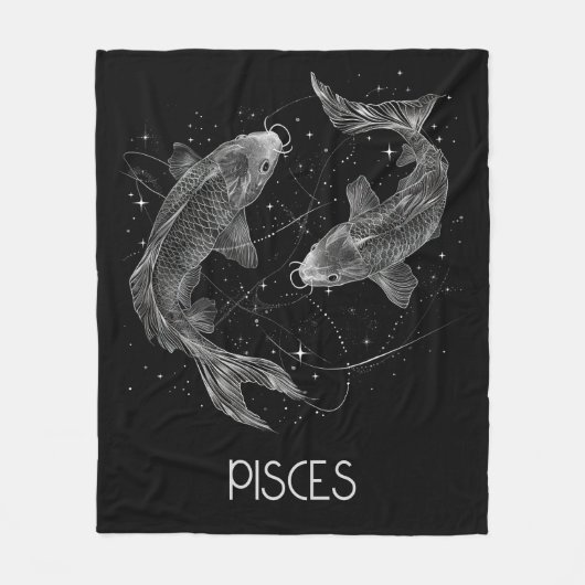 Vissen Zodiac Constellation Fleece Deken (Voorkant)