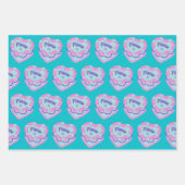 Vissen Zodiac Coquette Hart Verjaardagstaart Inpakpapier Vel (Voorkant 2)