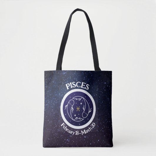 Vissen Zodiac Design Canvas tas (Voorkant)