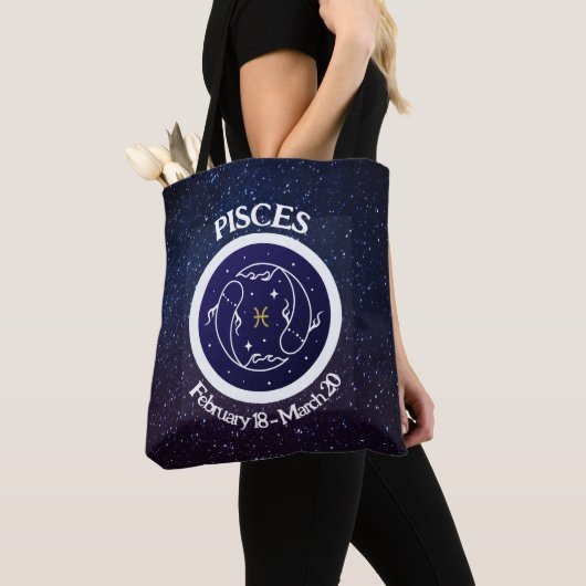 Vissen Zodiac Design Canvas tas (Dichtbij)