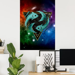 Vissen Zodiac Geschenk Astrologie Poster