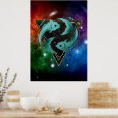 Vissen Zodiac Geschenk Astrologie Poster (Keuken)