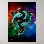 Vissen Zodiac Geschenk Astrologie Poster (Voorkant)