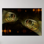 Vissen Zodiac Gold Fractal Art Poster (Voorkant)