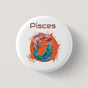 Vissen Zodiac Horoscoop Water Astrologie Teken  Ronde Button 3,2 Cm