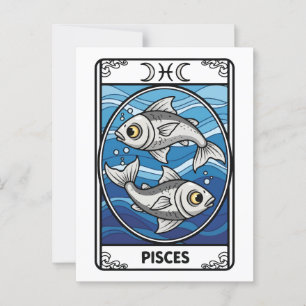 Vissen Zodiac illustratie Tarot stijl Briefkaart