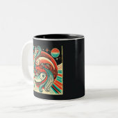 Vissen Zodiac Koffie Mok Retro Design (Voorkant links)