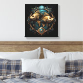 Vissen Zodiac Kunst Canvas Afdruk (Insitu (Slaapkamer))