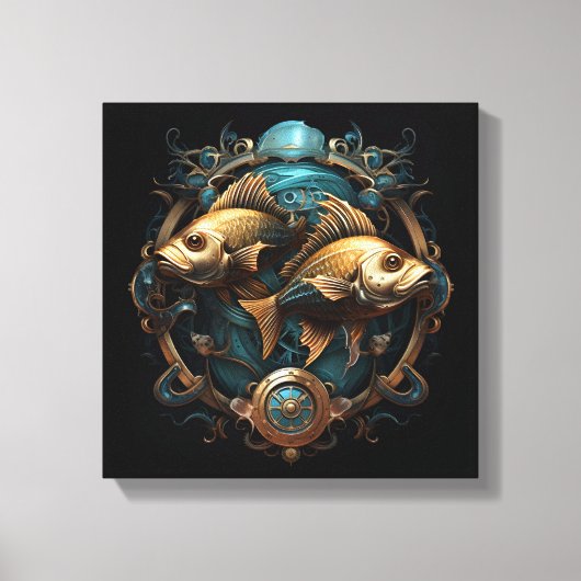 Vissen Zodiac Kunst Canvas Afdruk (Voorkant)