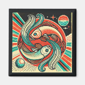 Vissen Zodiac Magnet Retro Design (Voorkant)