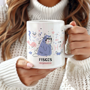 Vissen Zodiac Mok, Schattigee Vissen Mok, Astrolog Koffiemok
