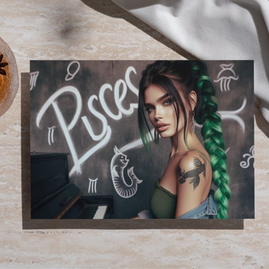 Vissen Zodiac Musicus Piano Decoupage Tissuepapier