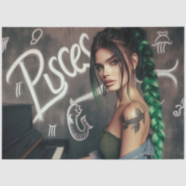 Vissen Zodiac Muzikant Piano Decoupage Tissuepapier