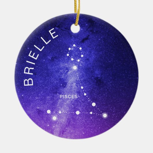 Vissen Zodiac Ornament Gepersonaliseerde Zodiac Gi (Voorkant)