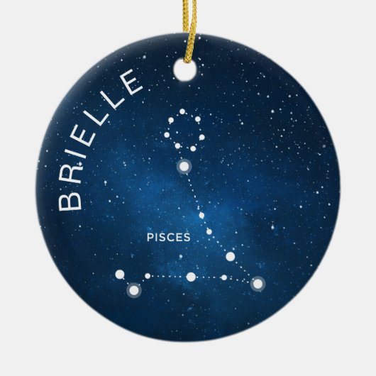 Vissen Zodiac Ornament Gepersonaliseerde Zodiac Gi (Voorkant)