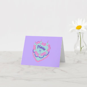 Vissen Zodiac Pastel Hart Verjaardagstaart Kaart
