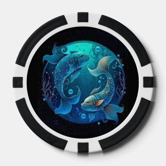 Vissen Zodiac Poker Chips-Astrologie Casino Stijl Poker Chips (Voorkant)