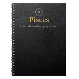 Vissen Zodiac Spiral Notebook - Nep Leer Uiterlijk Notitieboek