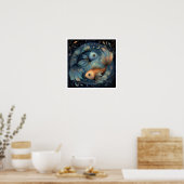 Vissen Zodiac Sterrenbeeld Astrologie Hemels Poster (Keuken)