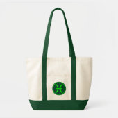 Vissen Zodiac Symbool Groen Contrast Tote Bag (Voorkant)