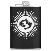 Vissen Zodiac Symbool met Hemelse Starburst Heupfles (Voorkant)