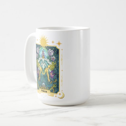 Vissen Zodiac teken 15 oz Koffiemok (Voorkant links)