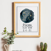 Vissen Zodiac teken: aangepaste naam & verjaardag Poster