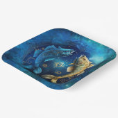 Vissen Zodiac Teken Waterverf Ontwerp Papieren Bordje (Gebogen)