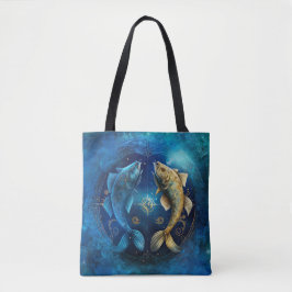 Vissen Zodiac Teken Waterverf Ontwerp Tote Bag